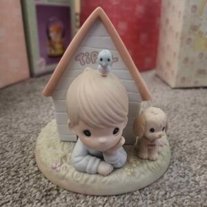 Cute Figurine with Dog and Bird